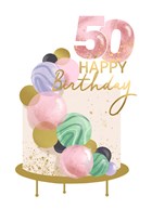 Verjaardagskaart 50 taart Happy Birthday